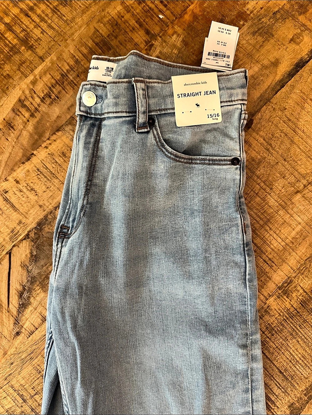 Abercrombie & Fitch Straight Jean Straight Leg Jeans in Blue Size 15/16 NWT